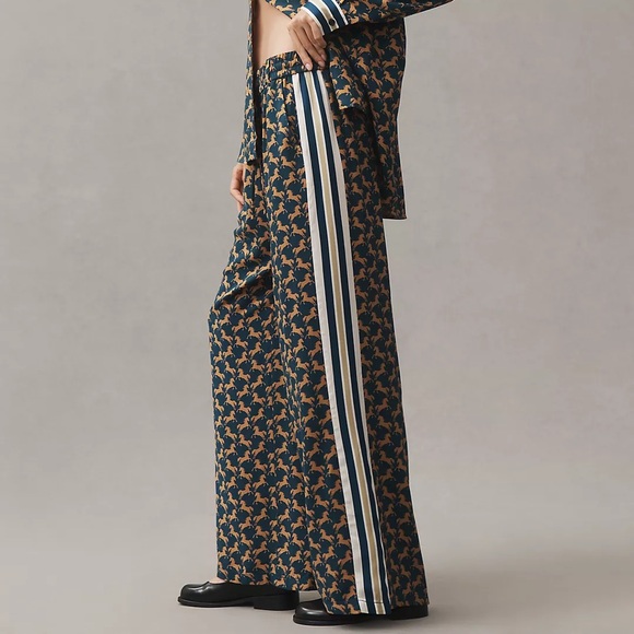 Anthropologie Pants - Anthropologie Maeve The Brooklin Tie-Front Printed Pull-On Pants horse print